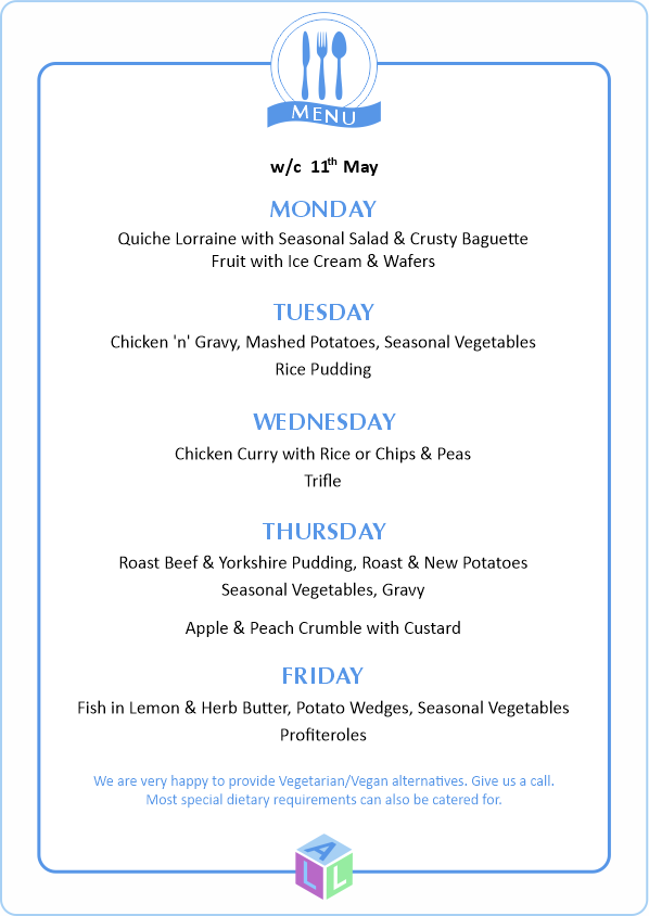 MENU 28th April 2025