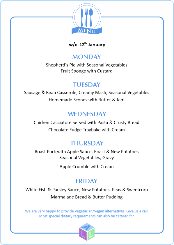 MENU 28th April 2025