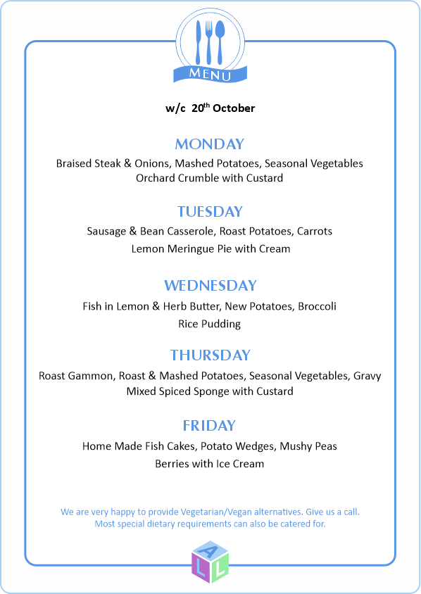 MENU 28th April 2025