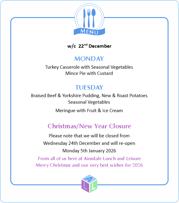 MENU 28th April 2025