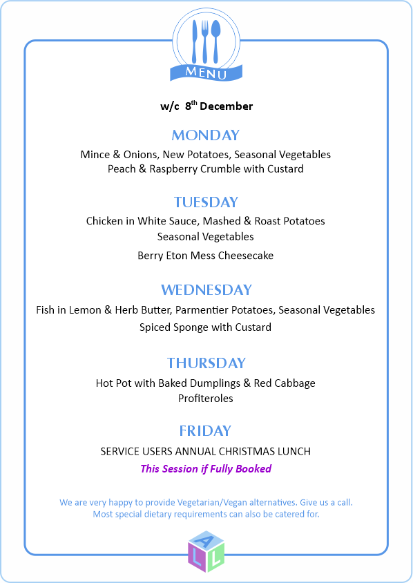 MENU 28th April 2025