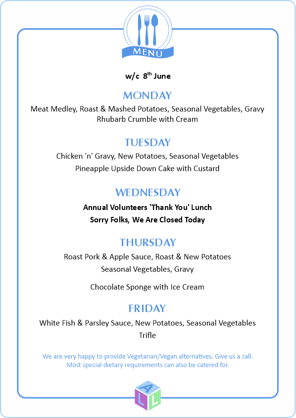 MENU 28th April 2025